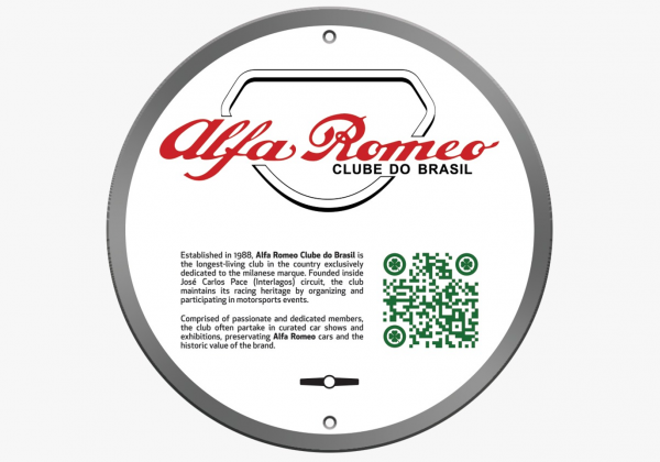 Placa do ARCB no Trees for Clubs - Alfa Romeo Clube do Brasil
